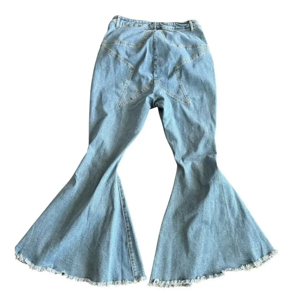 Altar'd State A Beautiful Soul Arula Flare Star Jeans Star Boho Jeans Size 16